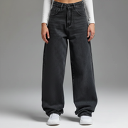 Womens Loose Wide-leg Denim Jeans