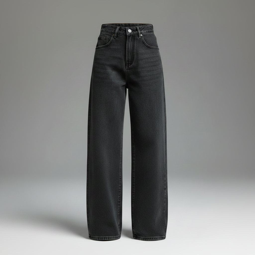 Womens Loose Wide-leg Denim Jeans