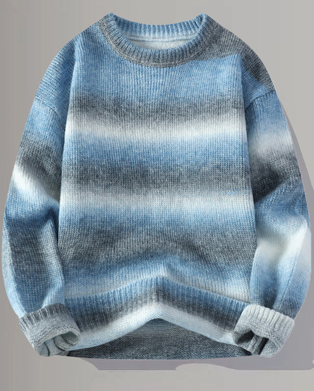 Men's Gradient Colour Loose-Fit Knitted Sweater