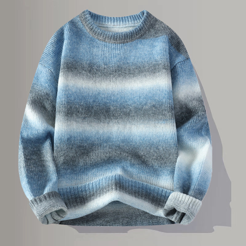 Men's Gradient Colour Loose-Fit Knitted Sweater
