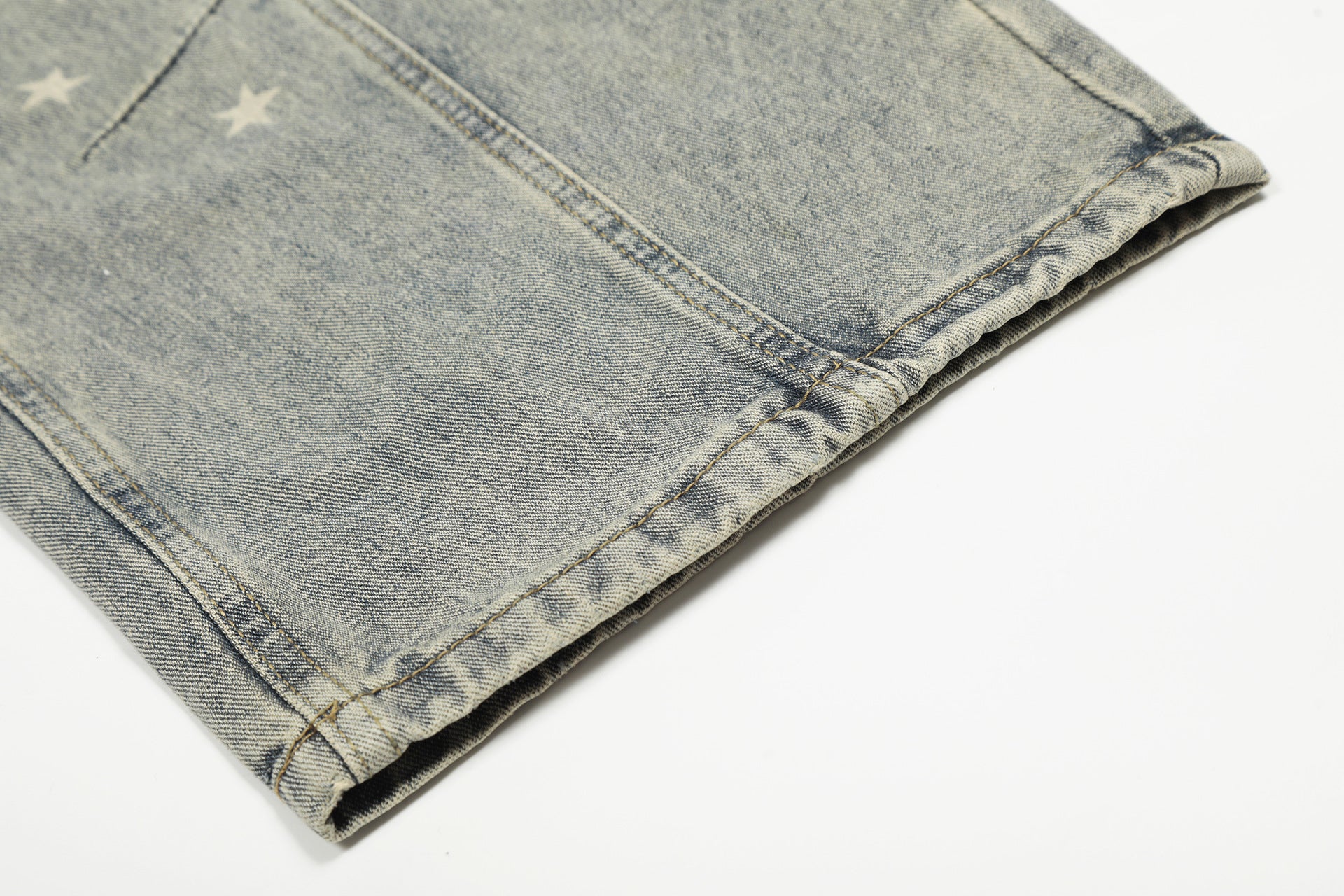 Distressed Scimitar Cotton Pants Jeans