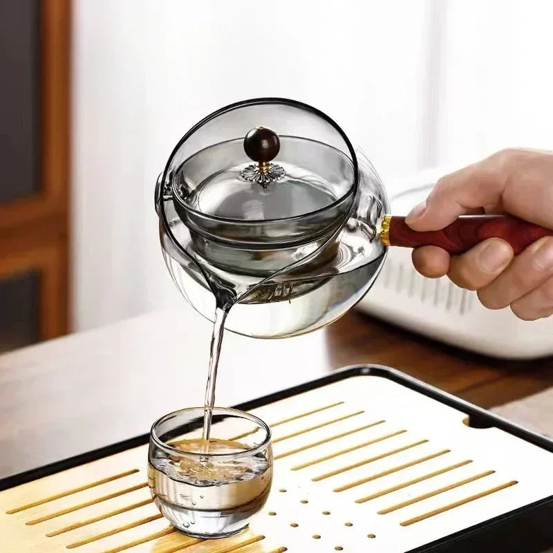 Semi-automatic Rotary Glass Teapot