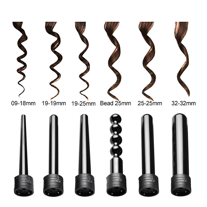 6-in-1 Interchangeable Ceramic Hair Curler Set