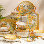 Ceramic Tableware Cartoon Large Binaural Plate Good-looking Steak Plate Fruit Salad Bowl