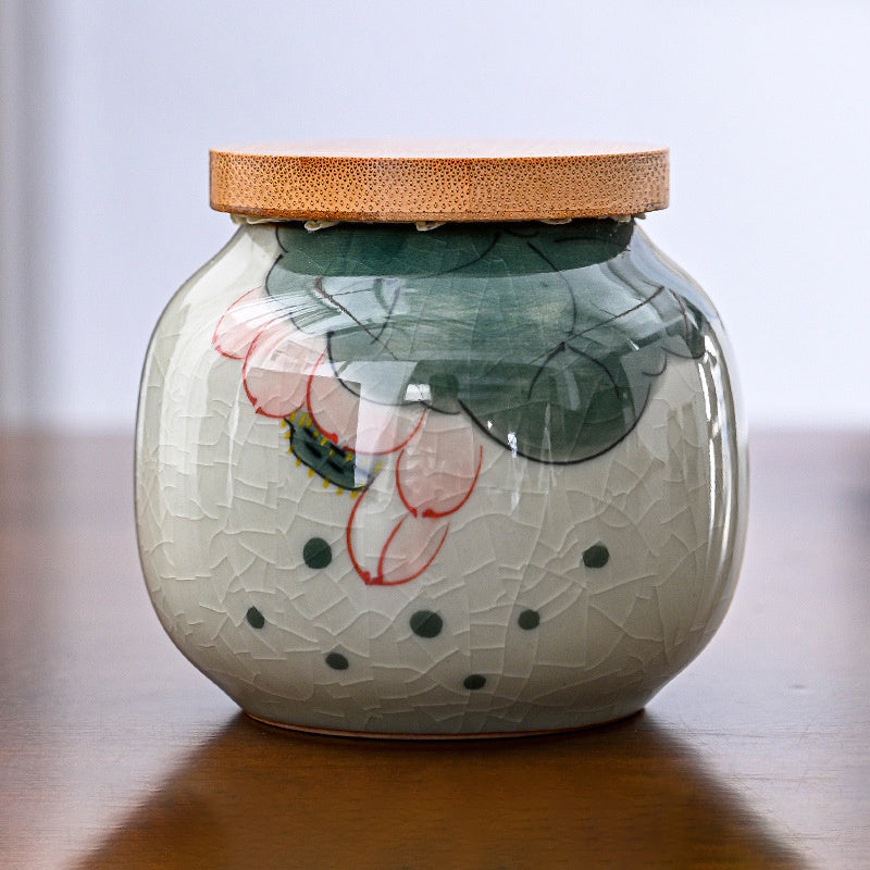 Hand Drawn Ge Kiln Tea Jar
