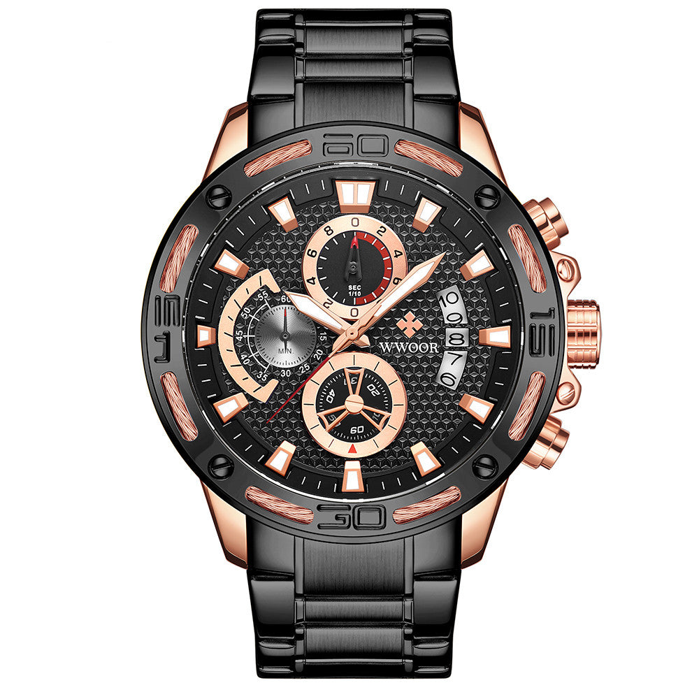 WWOOR Luxury Gold Full Steel Chronograph Watch