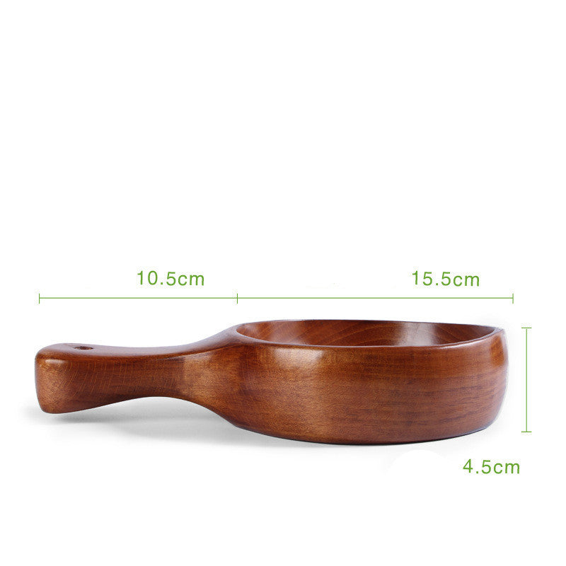 Multifunctional Wooden Bowl Wooden Tableware With Handle For Fruit Salad Bowl