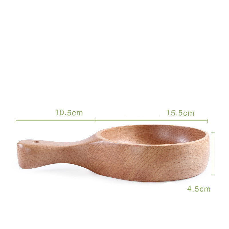 Multifunctional Wooden Bowl Wooden Tableware With Handle For Fruit Salad Bowl