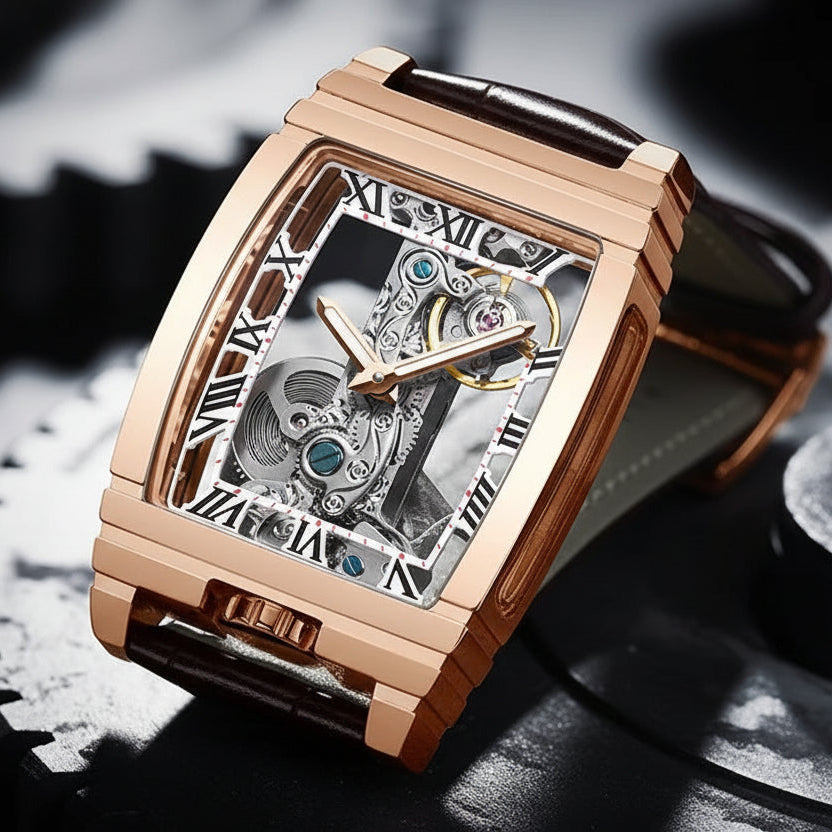 Daystar Unisex Stainless Steel Leather Watch