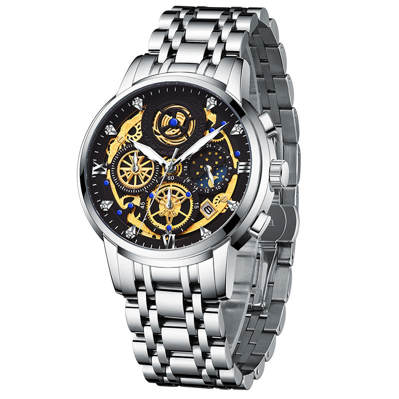 Luxury Stainless Steel Sports Chronograph Watch