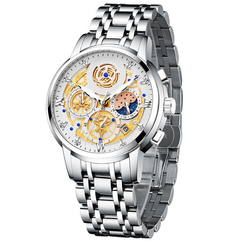 Luxury Stainless Steel Sports Chronograph Watch