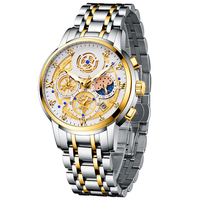 Luxury Stainless Steel Sports Chronograph Watch