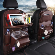 PU Leather Car Seat Back Organizer with Tray