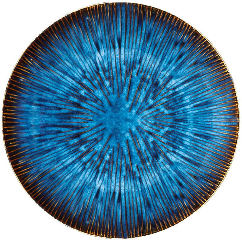 Creative Western Steak Plate Ceramic Pasta Plate Fruit Salad Plate Japanese Embossed Household Vegetable Plate