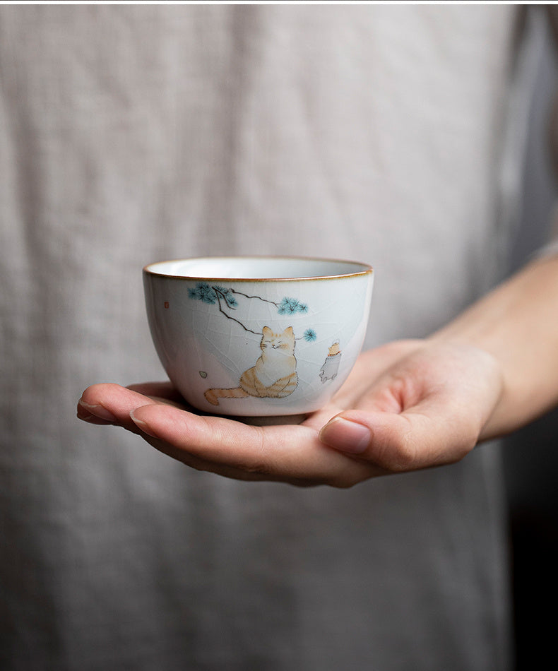 Ru Kiln Tea Cup Master Cup Ceramic Tea Cup