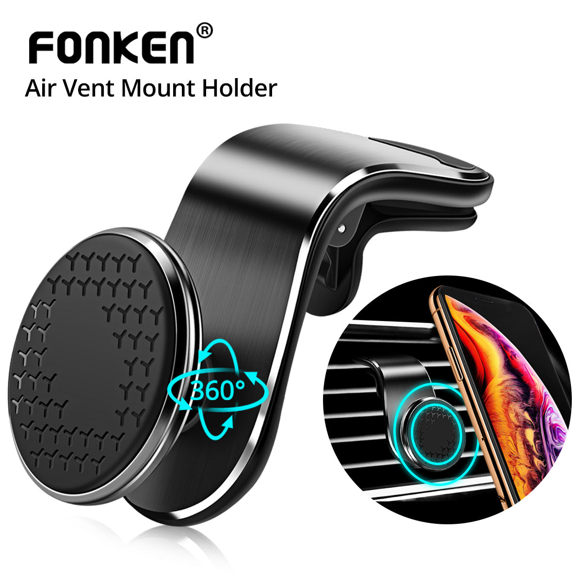 Magnetic 360° Rotation Car Air Vent Phone Holder