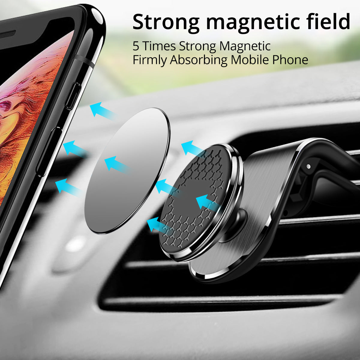 Magnetic 360° Rotation Car Air Vent Phone Holder