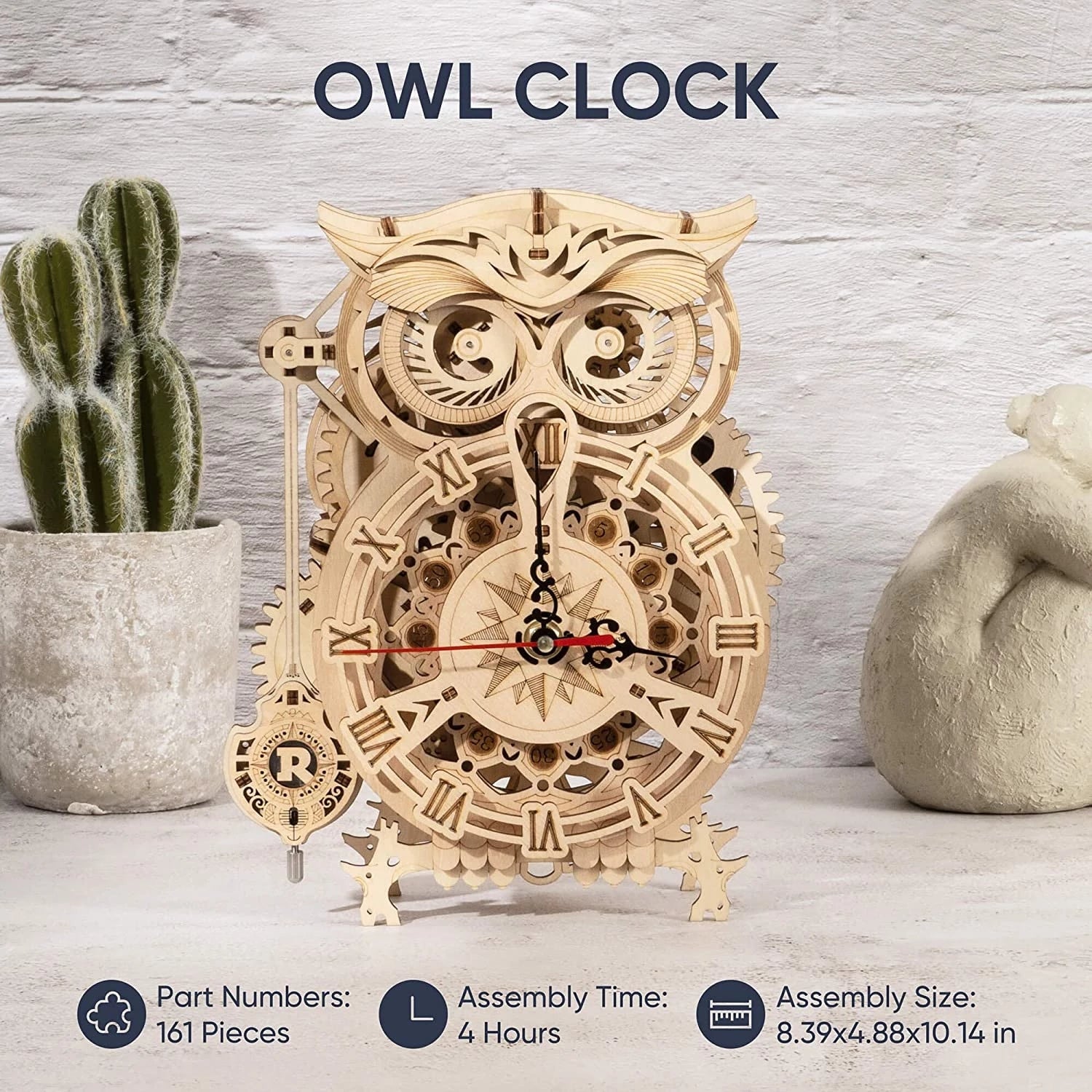 Robotime ROKR Owl Clock (LK503) 3D Wooden Puzzle