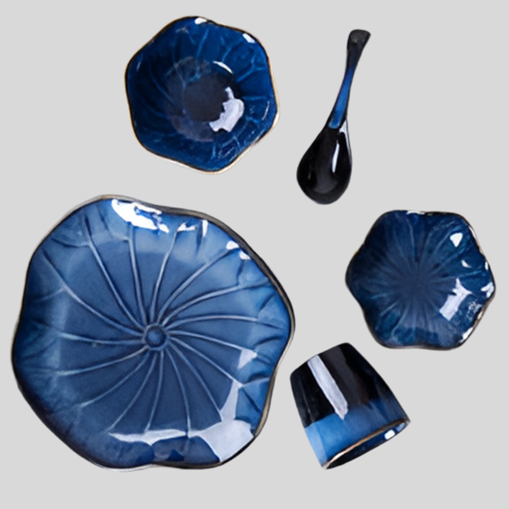 Ceramic kiln turned lotus tableware