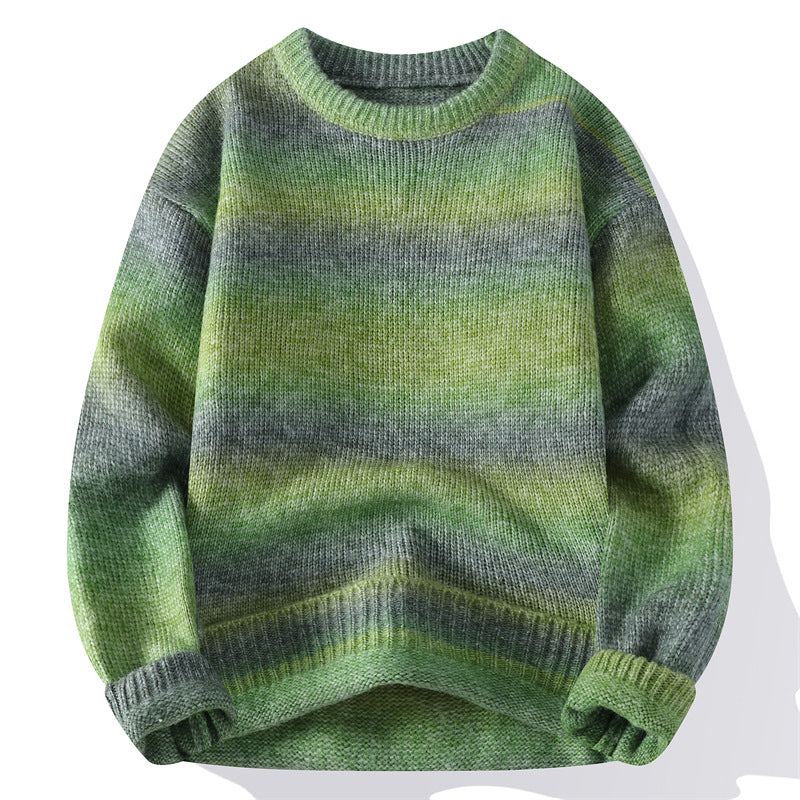 Men's Gradient Colour Loose-Fit Knitted Sweater