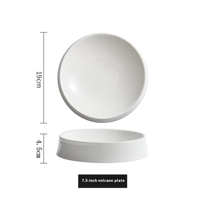 Irregular White Ceramic Dinner Plate