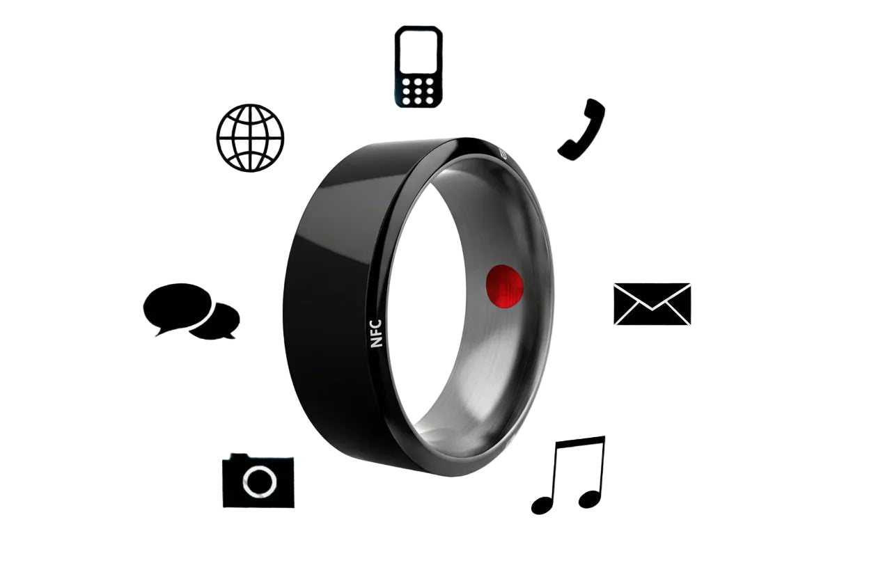Multifunctional Black High-Tech Smart Ring