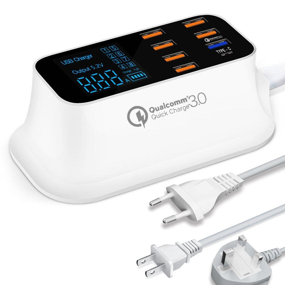 Multi-Port Smart USB Charger Station with Quick Charge 3.0