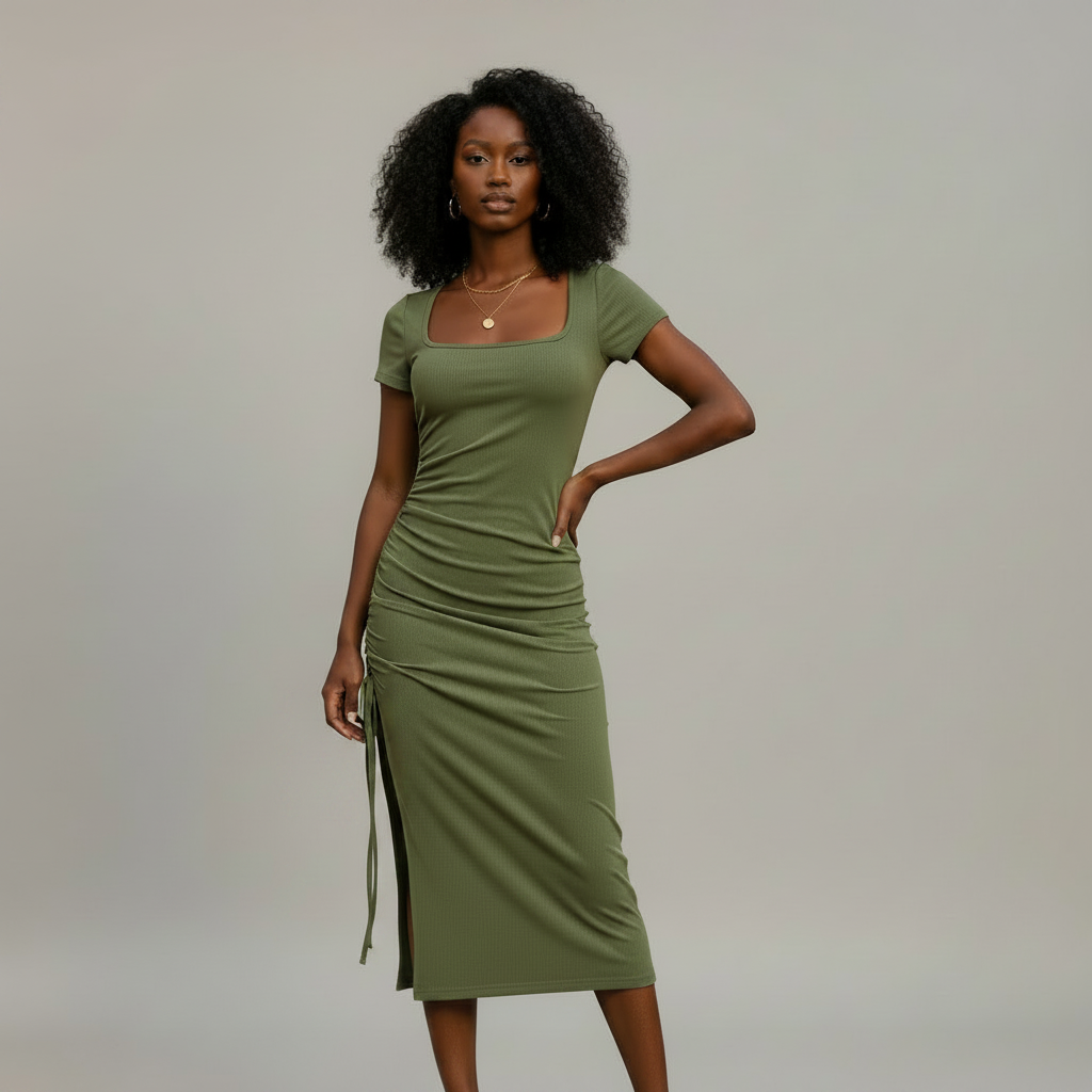 Women's Fashionable Knitted Slit Sheath Skirt