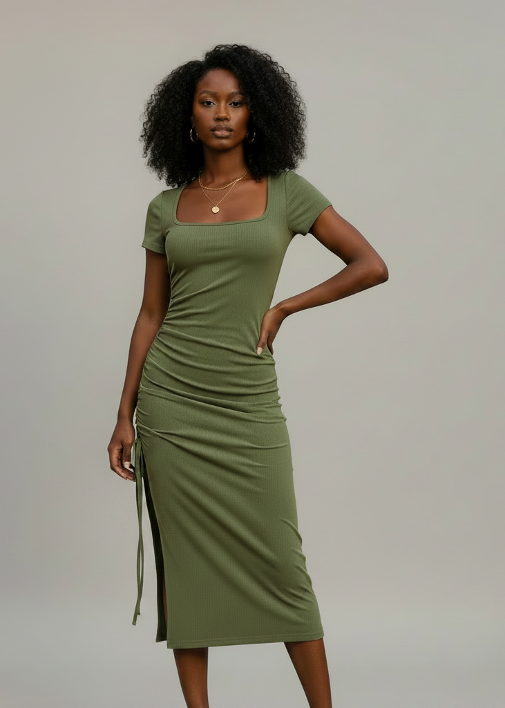 Women's Fashionable Knitted Slit Sheath Skirt