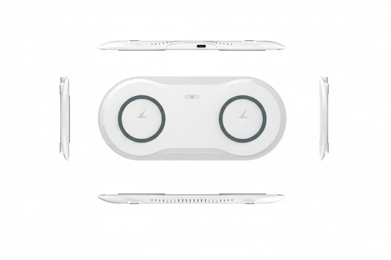 Dual Wireless Fast Charging Pad for Two Phones