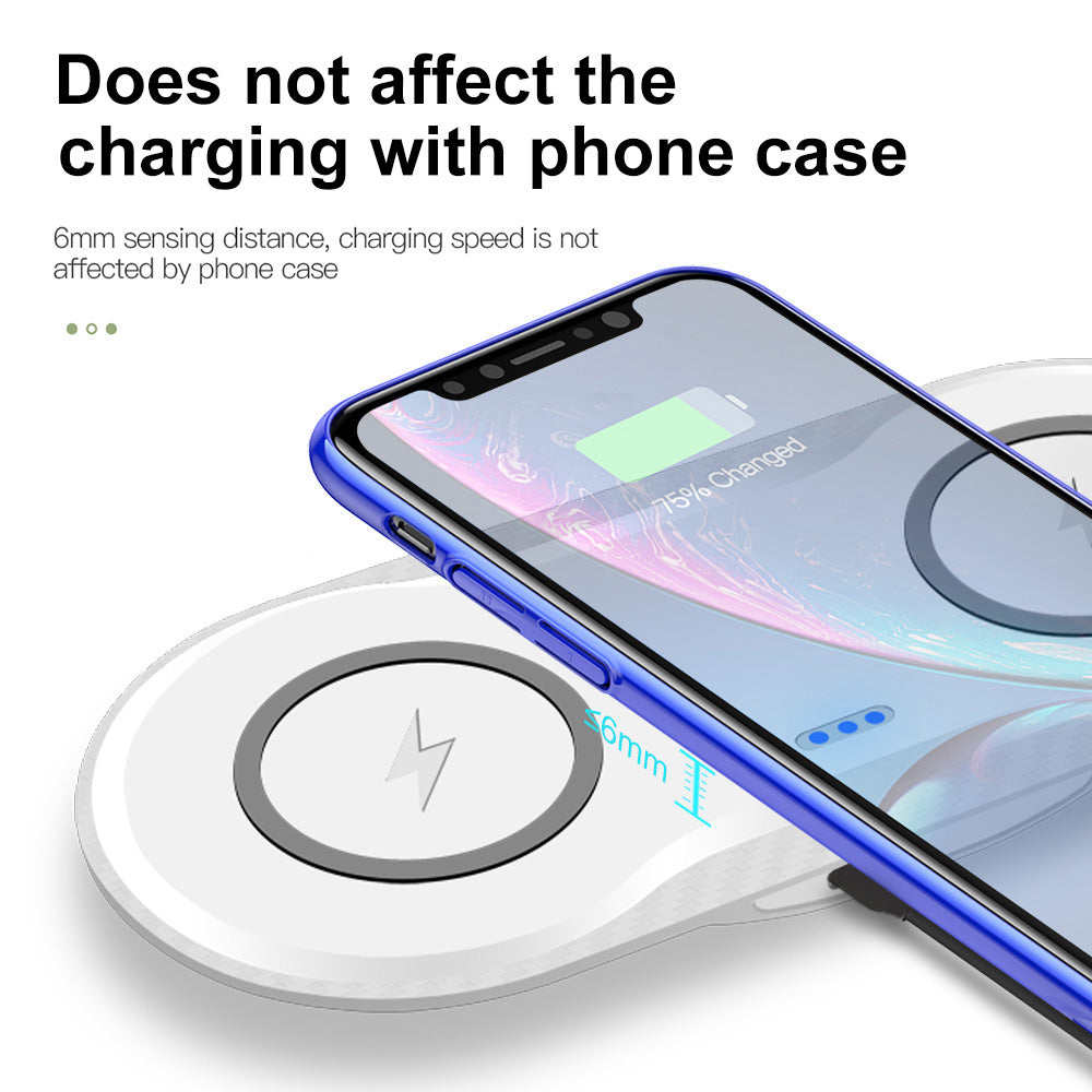 Dual Wireless Fast Charging Pad for Two Phones