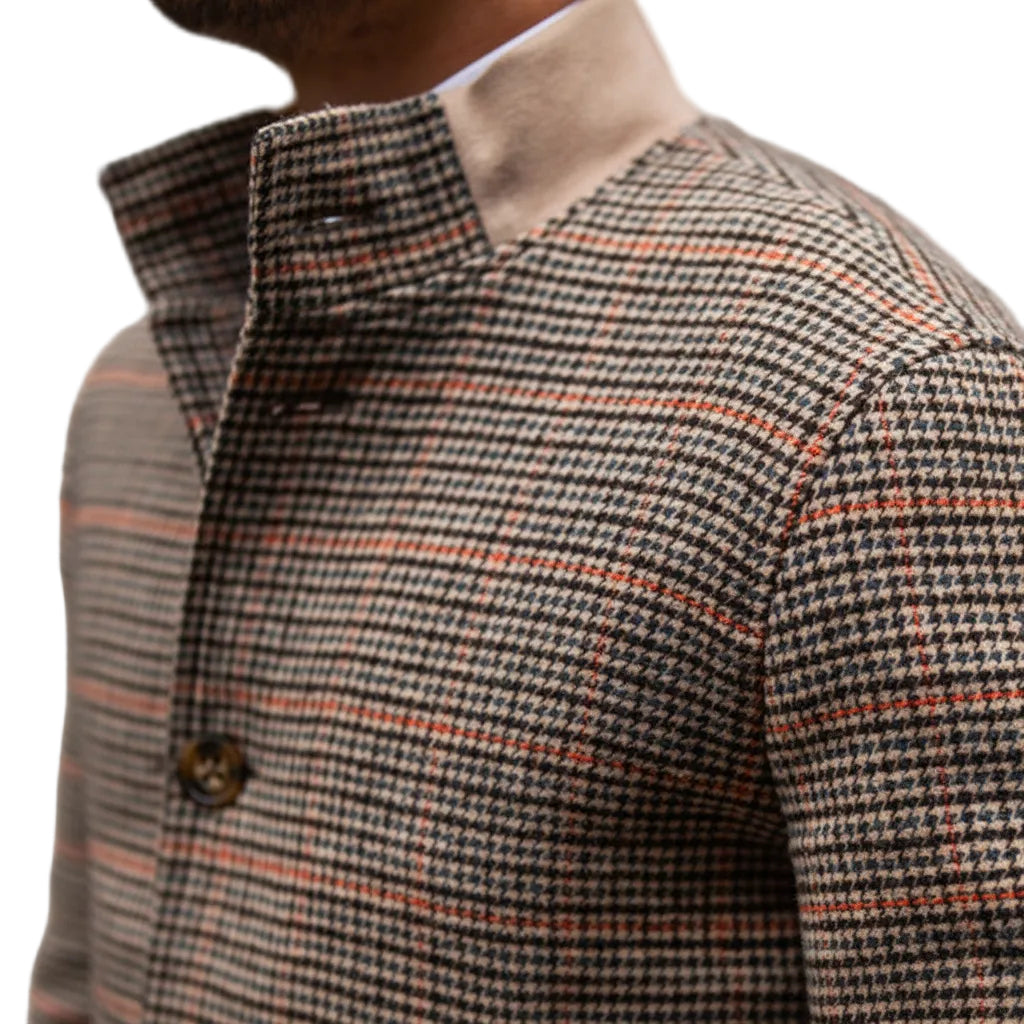 Tweed Fleece Cropped Slim-Fit Bomber Jacket with Stand Collar