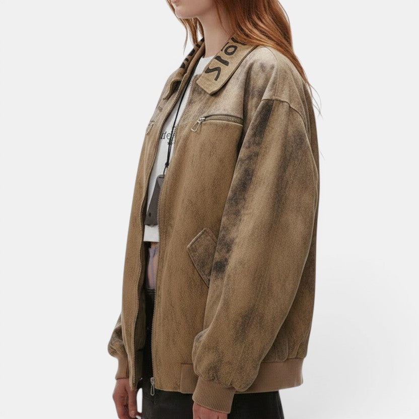Streetwear Lapel Embroidered Couples Jacket