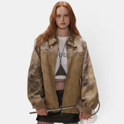 Streetwear Lapel Embroidered Couples Jacket