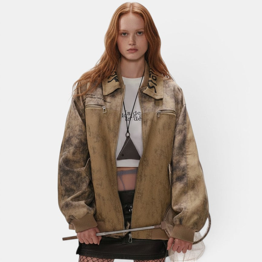 Streetwear Lapel Embroidered Couples Jacket
