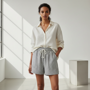 Women's High-Waisted Fashionable Striped Casual Shorts