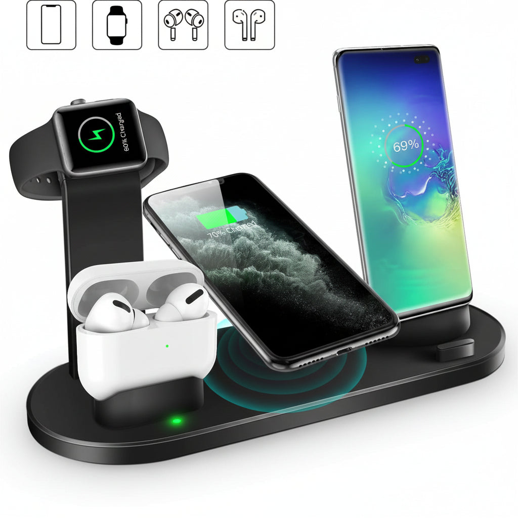4-in-1 Fast Wireless Charging Station for iPhone 15 & Apple Watch