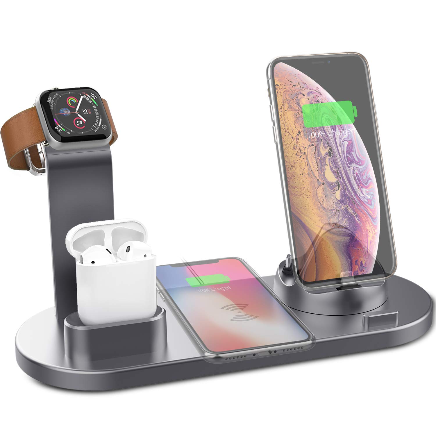 4-in-1 Fast Wireless Charging Station for iPhone 15 & Apple Watch