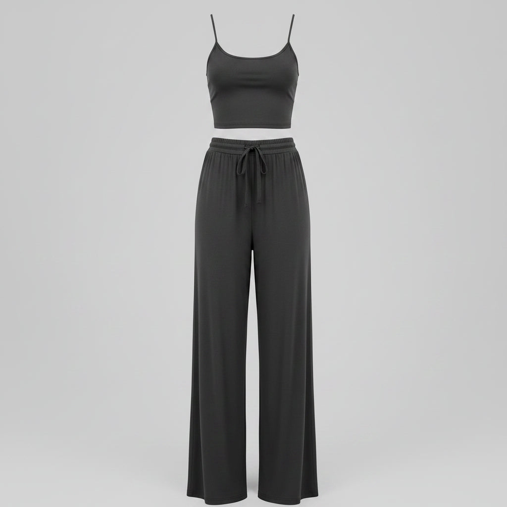 Women's Sleeveless Backless Sexy Cami & Trousers Suit