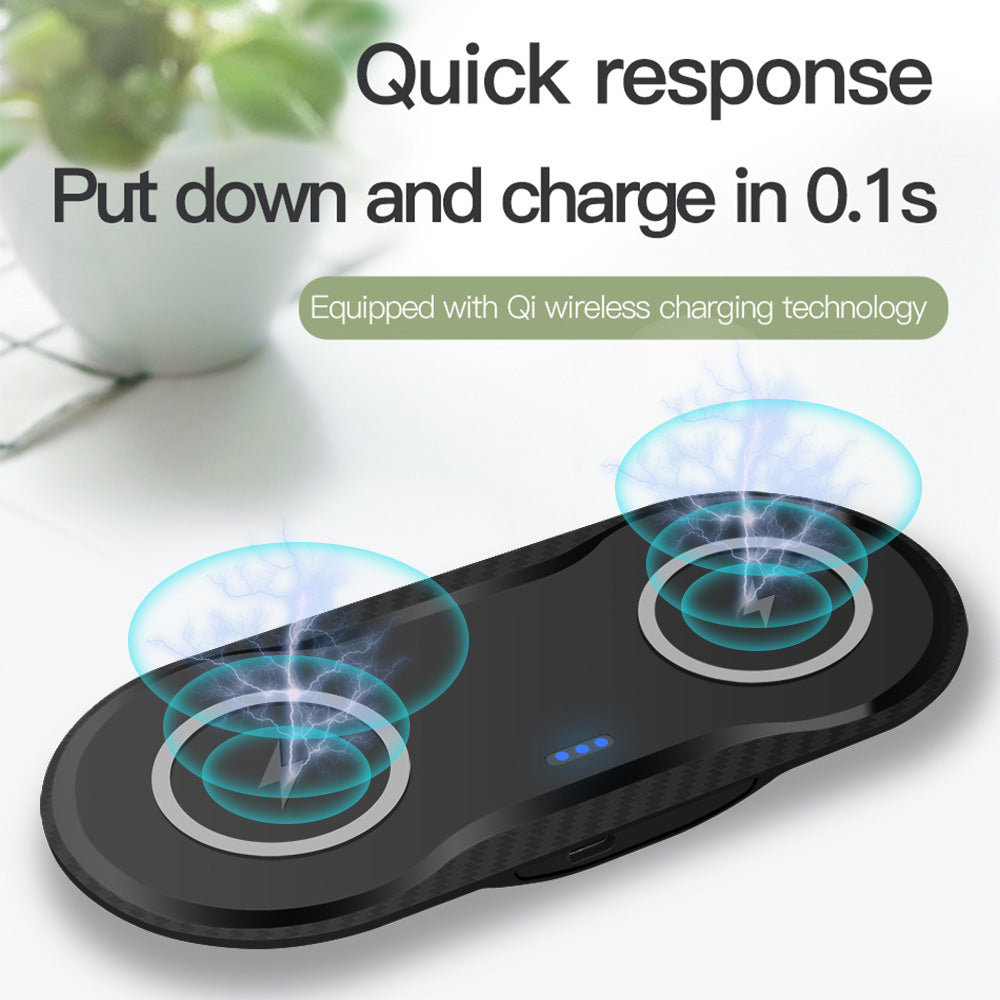 Dual Wireless Fast Charging Pad for Two Phones