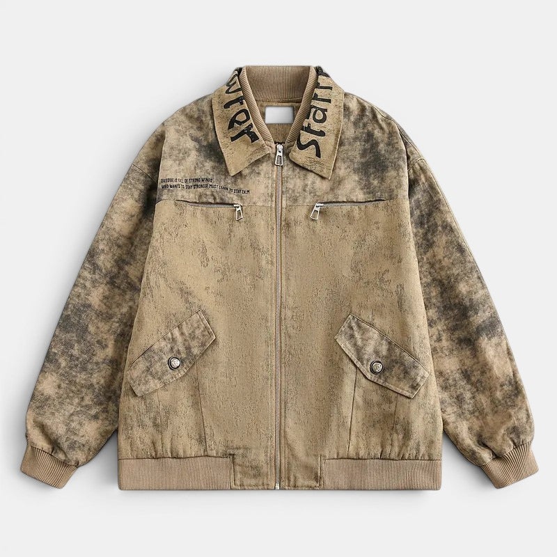 Streetwear Lapel Embroidered Couples Jacket