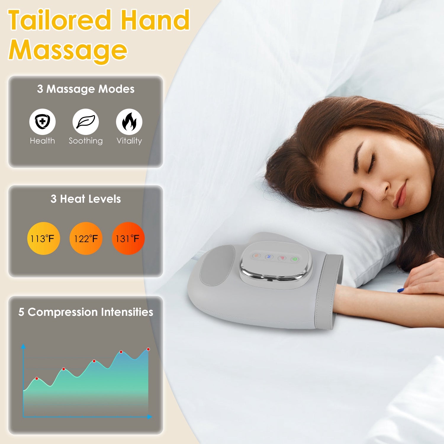 Cordless Hand Massager with Heat & Compression