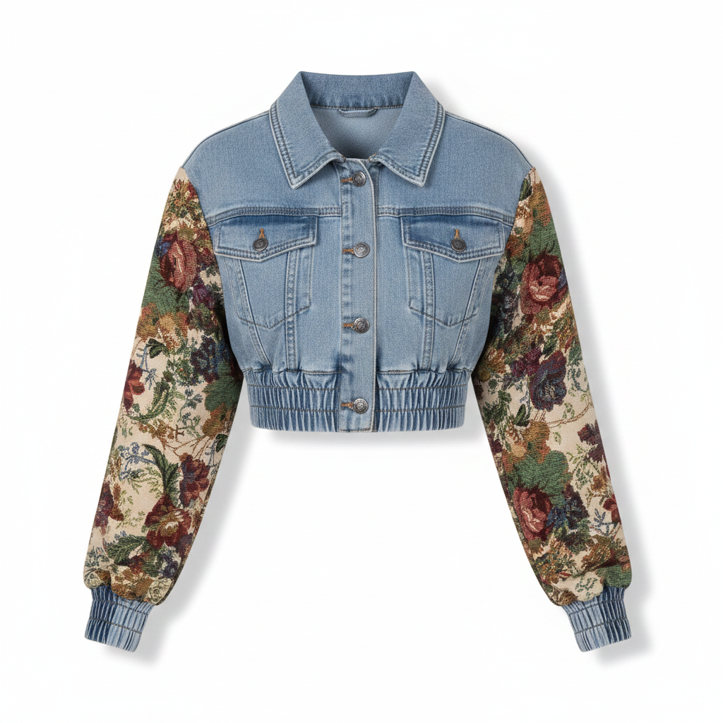 New Retro Jeans Women's Stitching Fashion Side Lace Suit