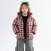 Children's Reversible Thick Check Winter Warm Coat