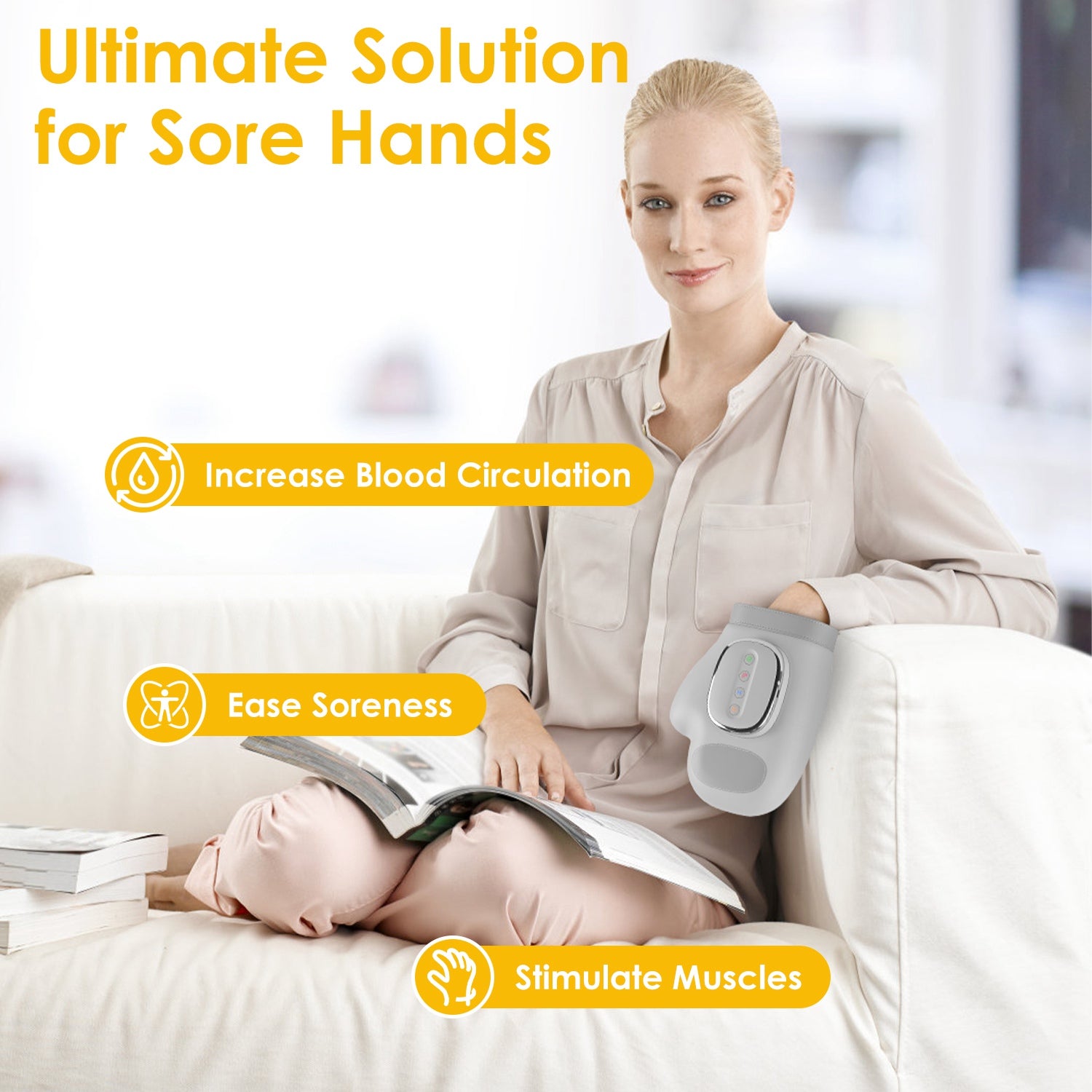 Cordless Hand Massager with Heat & Compression
