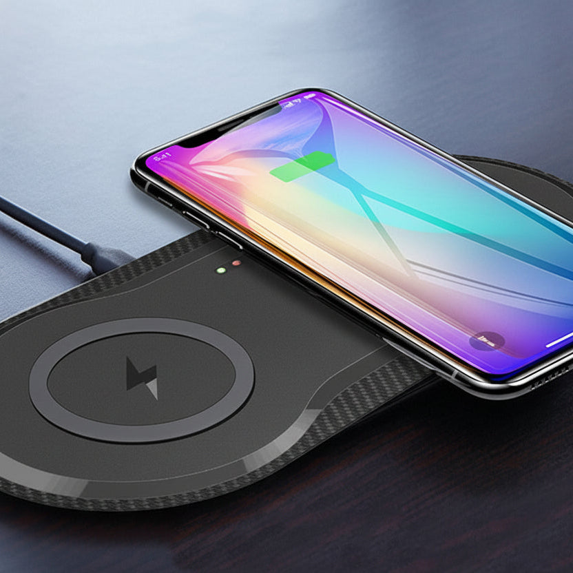 Dual Wireless Fast Charging Pad for Two Phones
