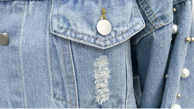 Women's Korean-Style Loose Embroidered Denim Jacket