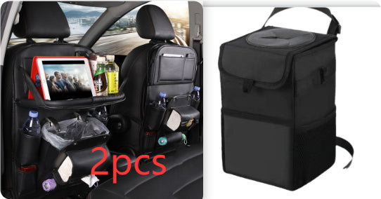 PU Leather Car Seat Back Organizer with Tray