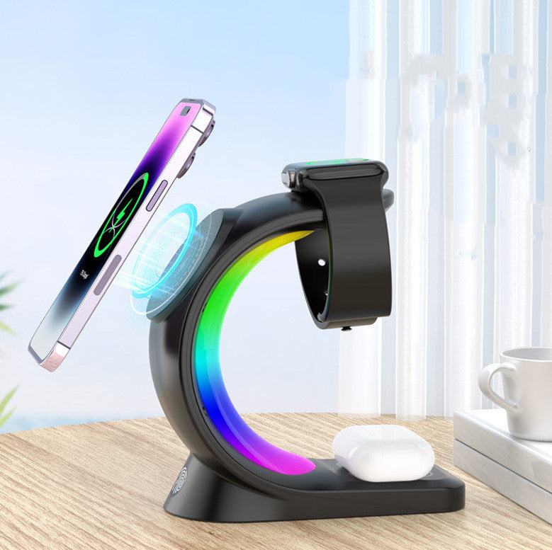 4-in-1 Magnetic Charging Station with Atmosphere LED Light