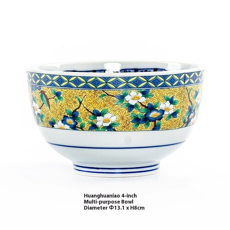 Retro Domestic Dyed Peony Ceramic Japanese Style Tableware